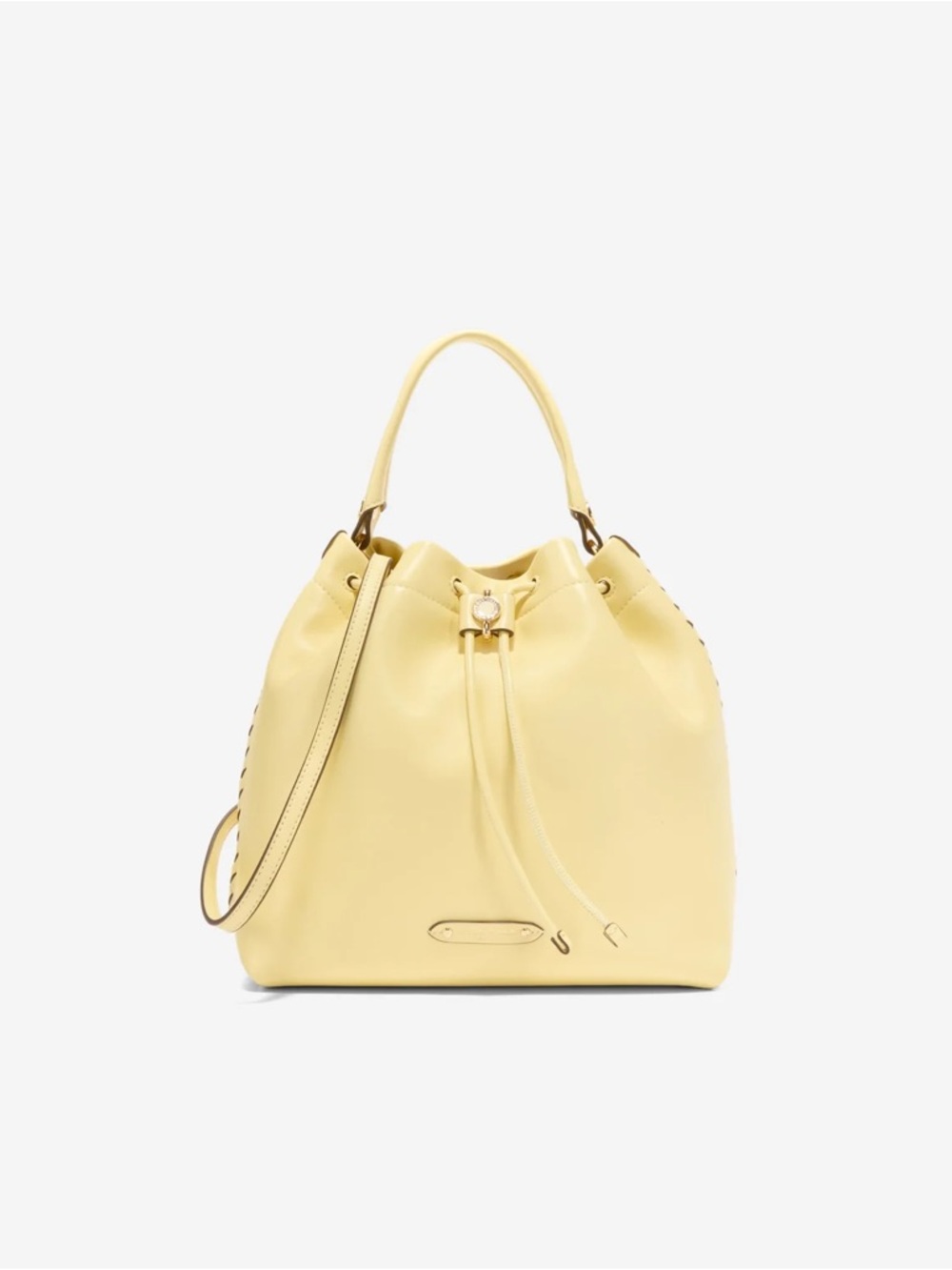 NEW Cole Haan Yellow Leather Drawstring Hobo Bag